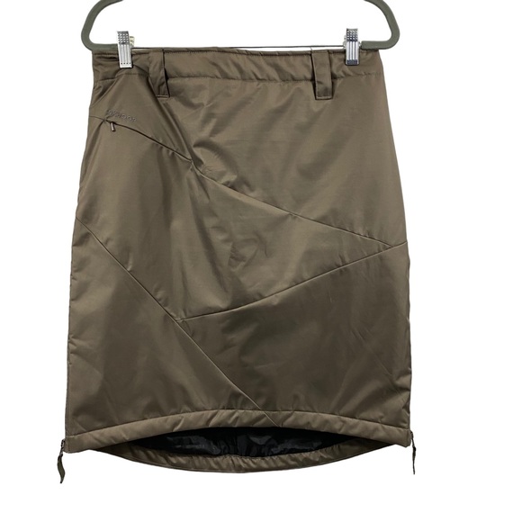 skhoop Skirts Skhoop Down Insulated Skirt Quilted Knee Length Tan